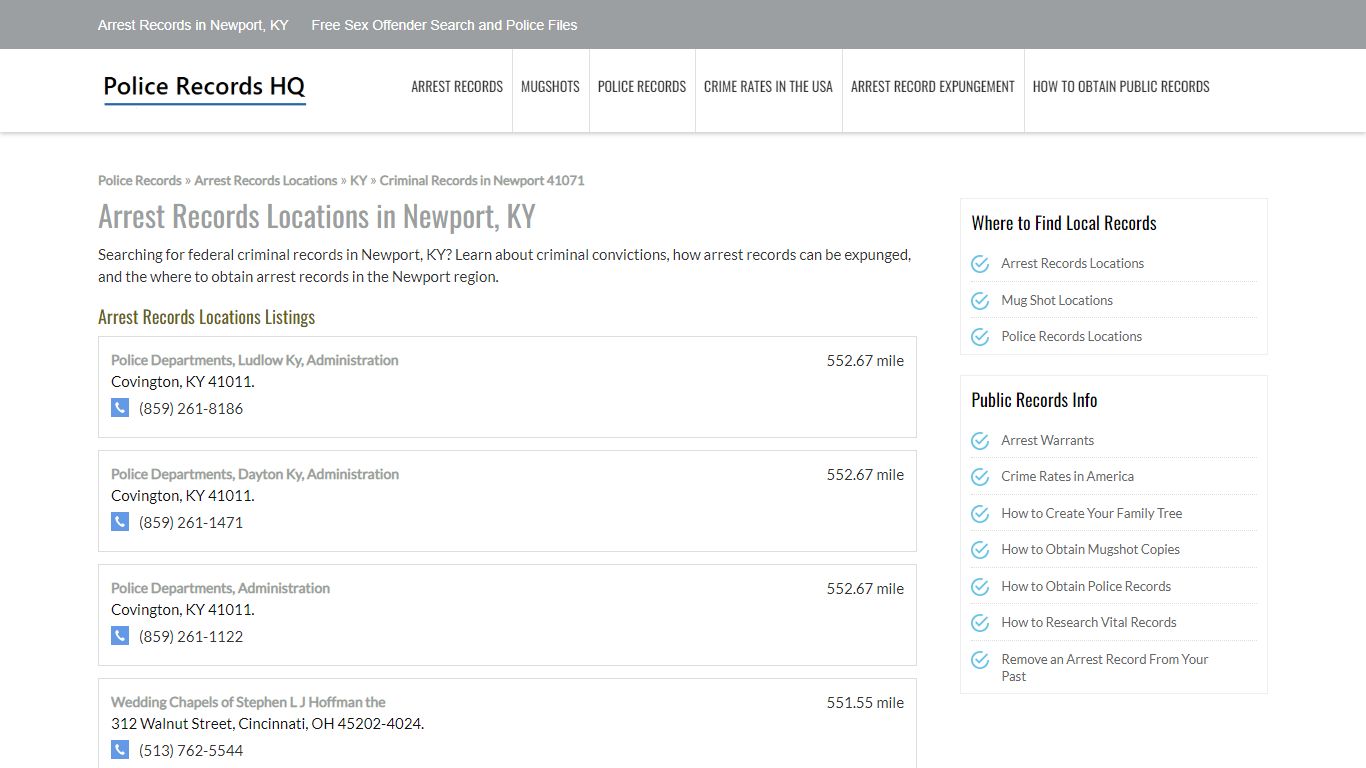 Arrest Records in Newport, KY - Free Sex Offender Search and Police Files